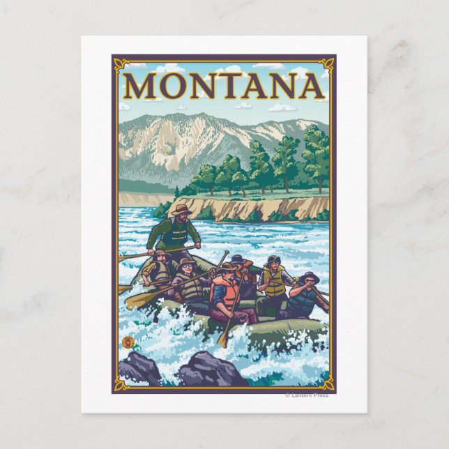 Carte Postale Rafting en eau blanche - Montana (Devant)