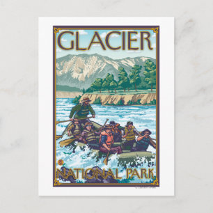 Carte Postale Rafting en eau blanche - Parc national des Glacier
