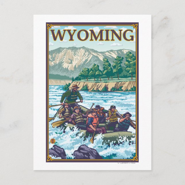 Carte Postale Rafting en eau blanche - Wyoming (Devant)