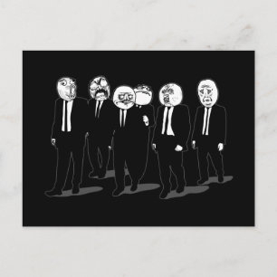 Carte Postale rage comique visages marchant