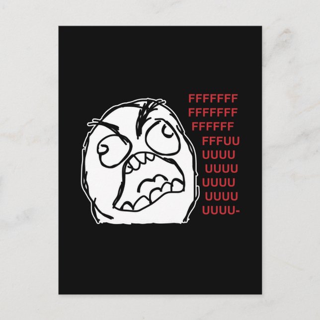 Carte Postale Rage guy fuuu fuuuu (Devant)