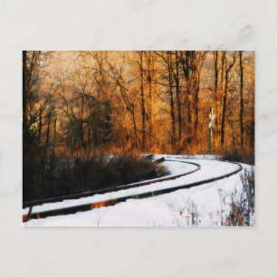 Carte Postale Rails En Hiver