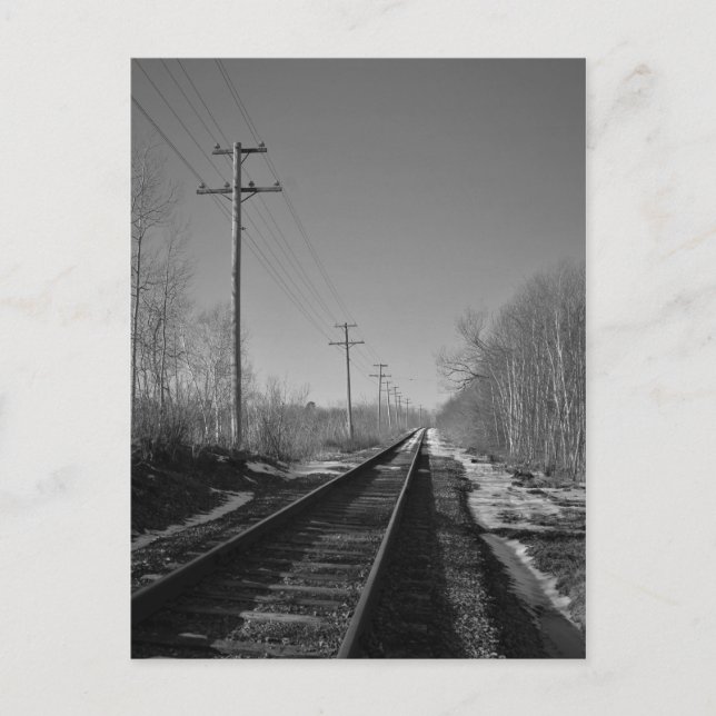 Carte Postale Rails noirs et blancs (Devant)