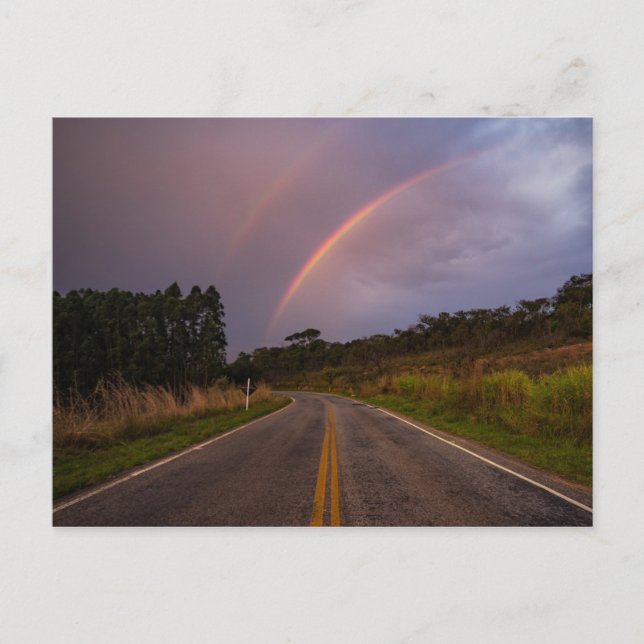 Carte Postale Rainbow And Road (Devant)