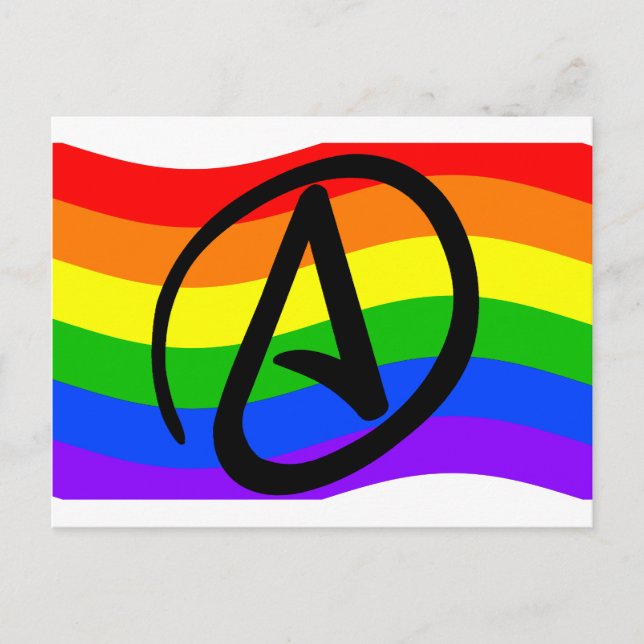 Carte Postale Rainbow Atheist Flag (Devant)