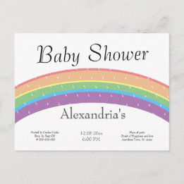 Carte Postale Rainbow Baby Girl ou garçon Baby shower fête