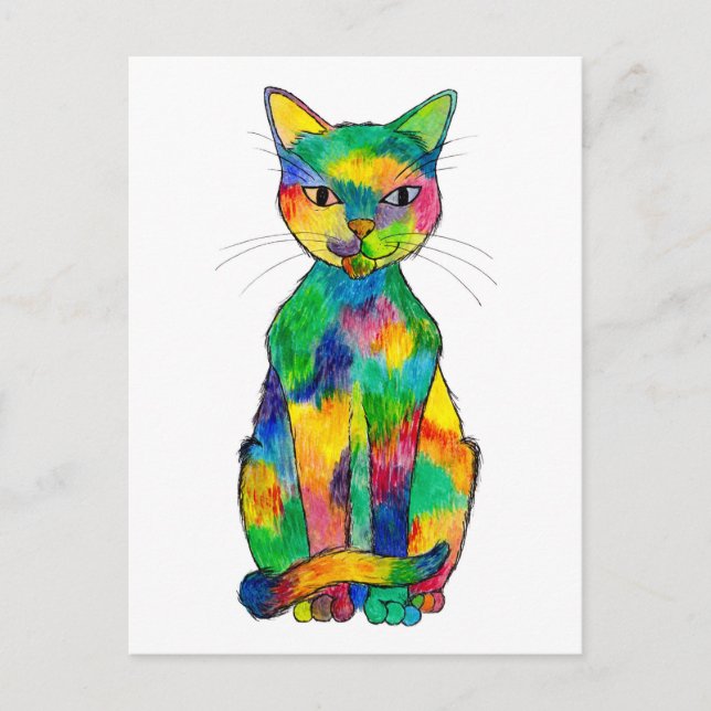 Carte postale Rainbow Cat (Devant)