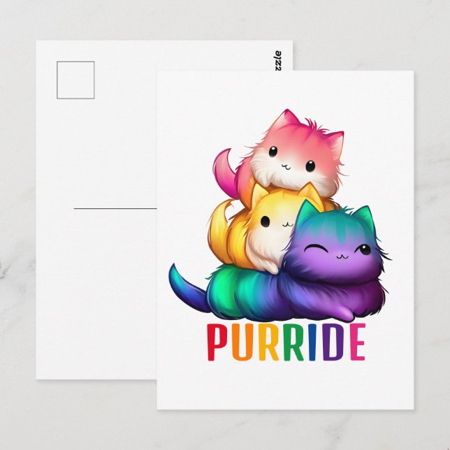Carte Postale Rainbow Cats Purride (Devant / Derrière)