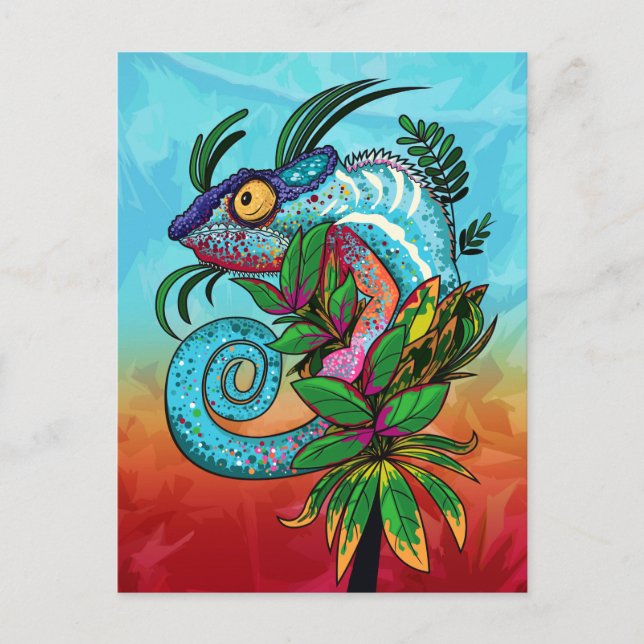 Carte Postale Rainbow Chameleon (Devant)