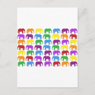 Carte Postale Rainbow Elephants Classy Designer