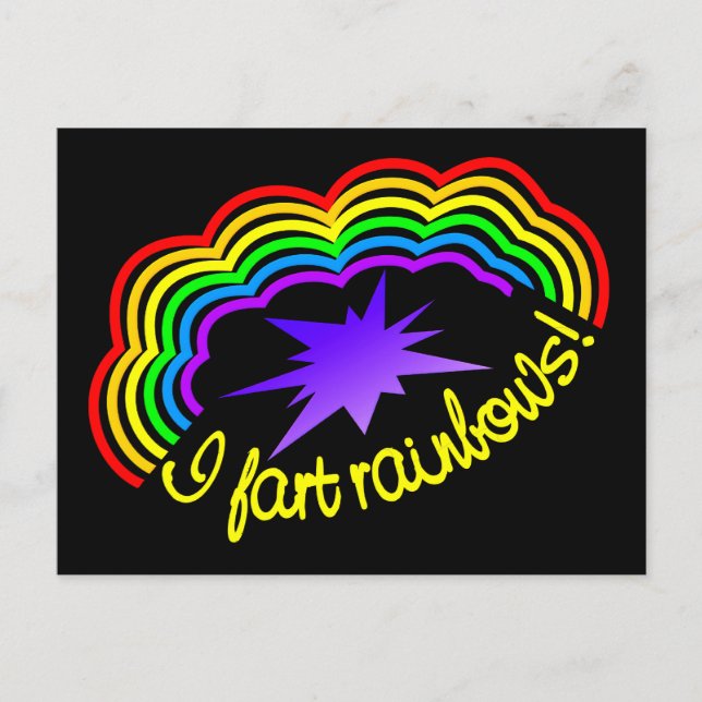 Carte postale Rainbow Farts, personnaliser (Devant)