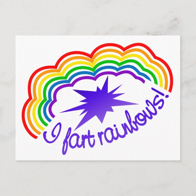 Carte postale Rainbow Farts, personnaliser (Devant)