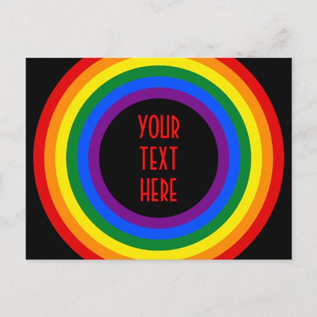 Carte Postale RAINBOW FLAG BUTTON + your sign or text (Devant)