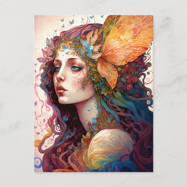 Carte Postale Rainbow Goddess Imaginaire Art (Devant)