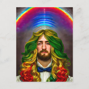 Carte Postale Rainbow Hair Man Of Love Imaginaire surréaliste LG