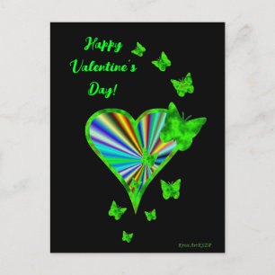 Carte Postale Rainbow heart and Butterfly