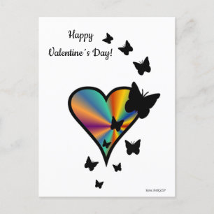 Carte Postale Rainbow heart and Butterfly