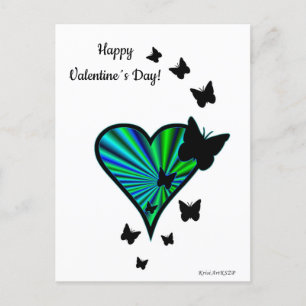 Carte Postale Rainbow heart and Butterfly