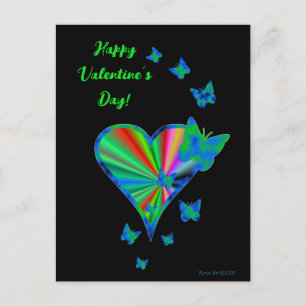 Carte Postale Rainbow heart and Butterfly