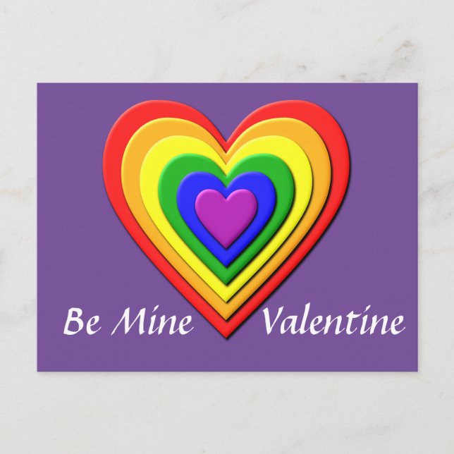 Carte postale Rainbow Heart Valentine (Devant)