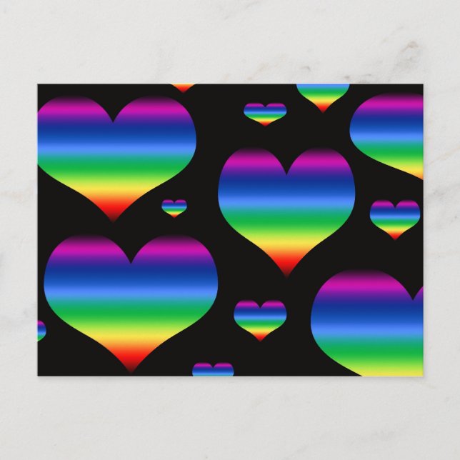 Carte postale Rainbow Hearts (Devant)