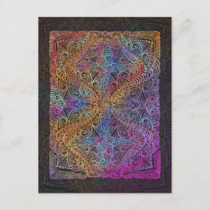 Carte Postale Rainbow Kaleidoscope Mandala