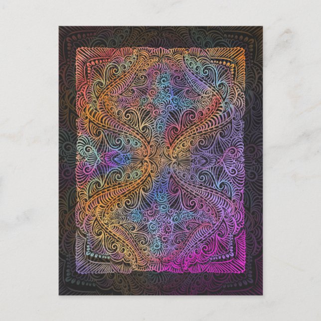 Carte Postale Rainbow Kaleidoscope Mandala (Devant)