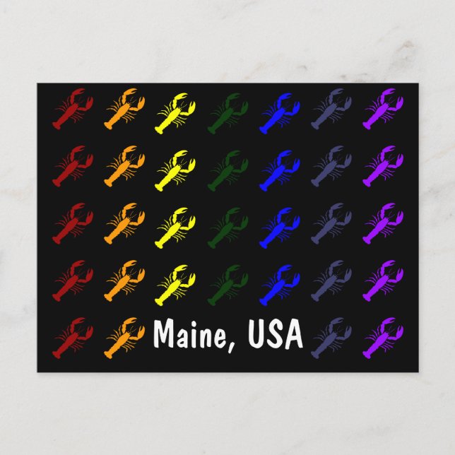 Carte postale Rainbow Lobster Maine (Devant)