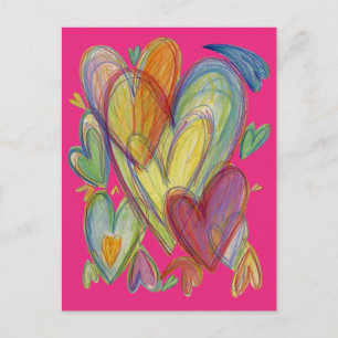 Carte postale Rainbow Love Hearve Custom Art