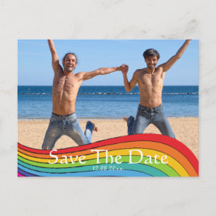 Carte Postale Rainbow Même Genre Photo Mariage Enregistrer la da