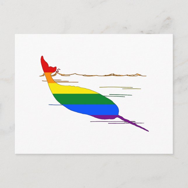 Carte Postale Rainbow Narwhal (Devant)