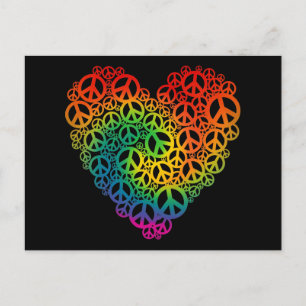 Carte Postale Rainbow Peace Heart
