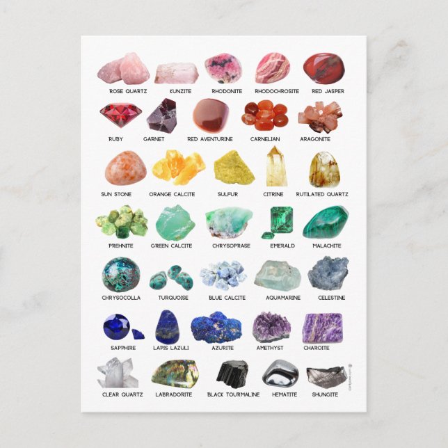 Carte Postale Rainbow Rock Crystal Collection Gemstone Postcard (Devant)