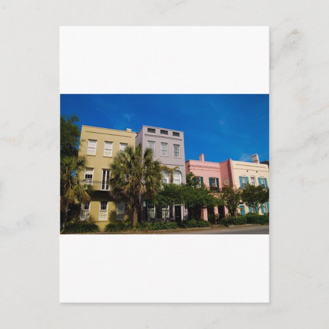 Carte Postale Rainbow Row Charleston, SC (Devant)