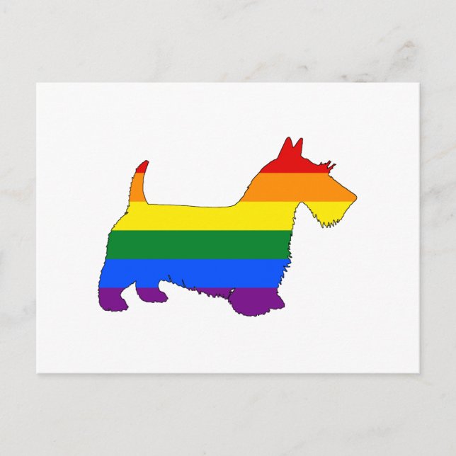 Carte Postale Rainbow Scottish Terrier (Devant)