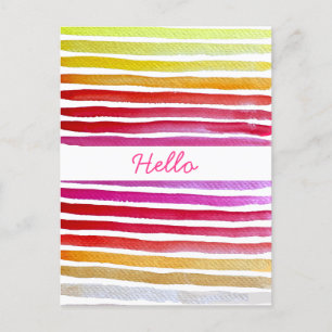 Carte Postale Rainbow stripes cute watercolor