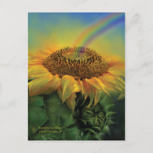 Carte postale Rainbow Sunflower Art