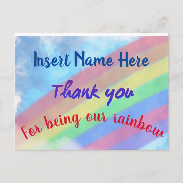 Carte Postale Rainbow Thank You Postcard (Devant)