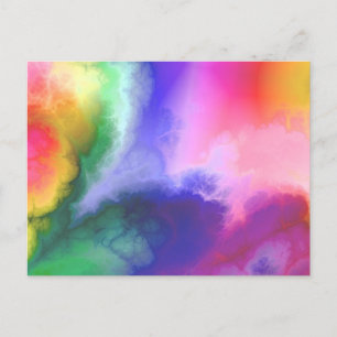 Carte Postale Rainbow Tie Dye Galaxy Abstrait Arrière - plan cos