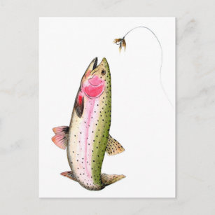 Carte postale Rainbow Trout Fishing