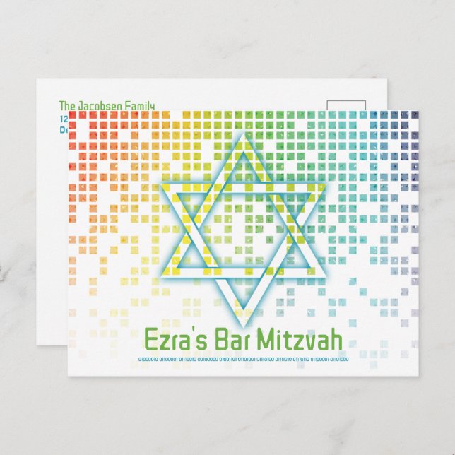Carte Postale Rainbow Video Game Gamer Bar Mitzvah Enregistrer l (Devant / Derrière)