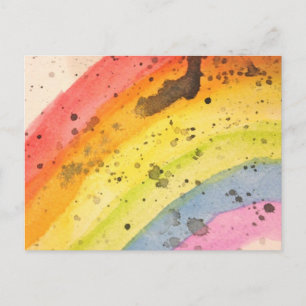 Carte Postale Rainbow Watercolor Postcard