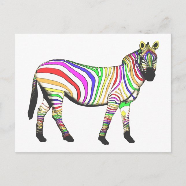 Carte Postale Rainbow Zebra (Devant)
