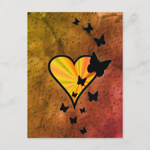 Carte Postale Rainbowheart et papillon