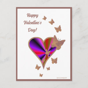 Carte Postale Rainbowheart et papillon