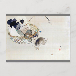 Carte Postale Raisin et souris, Watanabe Seitei