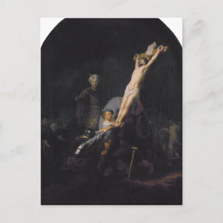 Carte Postale Raising of the Cross, Passion Series by Rembrandt