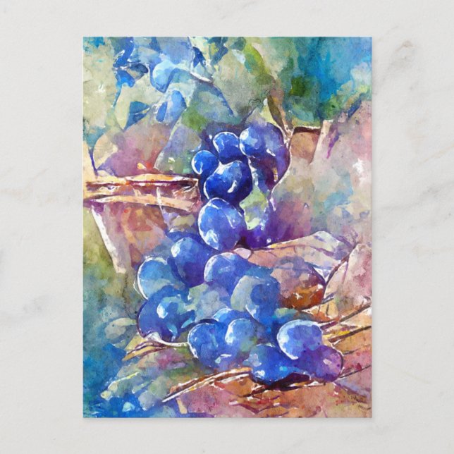 Carte Postale Raisins bleus (Devant)