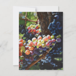 Carte Postale Raisins d'abondance pour les amateurs de vin et le