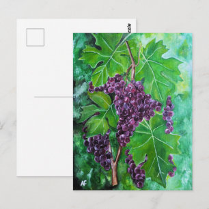 Carte Postale Raisins sur une vigne d'août par Alfred Fox